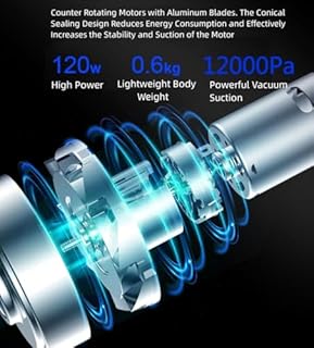 Aoun Aspirateur balai rechargeable sans fil, aspiration 12 000 Pa, aspirateur vertical puissant avec filtre HEPA, aspirateur domestique léger pour poils d'animaux, planchers en bois dur, tapis