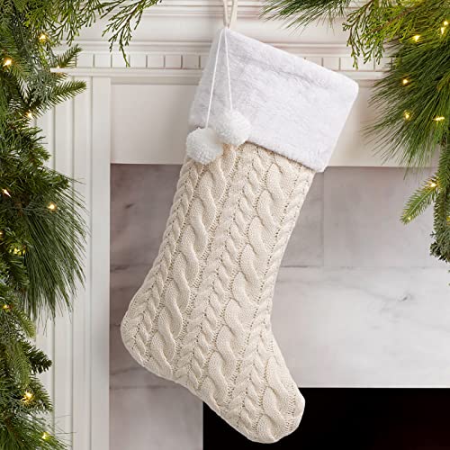 XAMSHOR Knit Christmas Stockings with Pom Poms, 20...