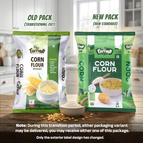 Image of FarrmB Corn Flour | 100% Pure & Natural | Ideal for Soups, Gravies & Baking (1kg)