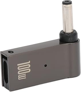 100W Type C USB C to DC Adapter, 90 Degree Angled Type C Female to DC 4mm x 1.35mm Male Adapter PD Emulator Trigger, 4mm x 1.35mm