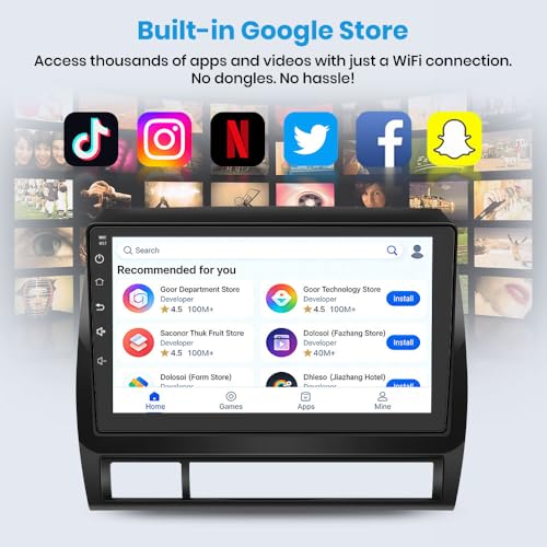 Image of Junsun 8 Core 64GB ROM Car Radio Stereo for Toyota Tacoma 2005-2015 Carplay | Support JBL Sound System, 5G WIFI Wireless CarPlay /Android Auto,GPS DSP RDS Bluetooth 5.0 Rearview