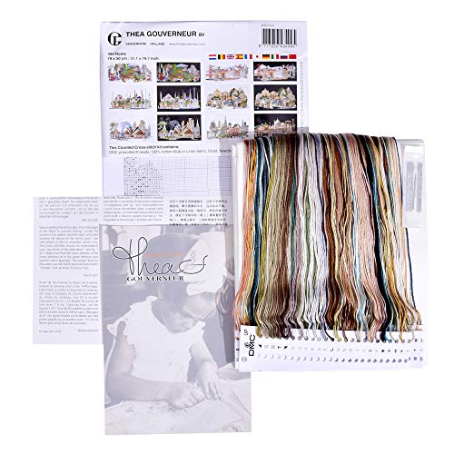 Image of Thea Gouverneur - Counted Cross Stitch Kit - Rome Italy - Aida - 18 Count - Embroidery Kit for Adults - DMC Embroidery Threads and Other Cross Stitch Supplies Included - 499A