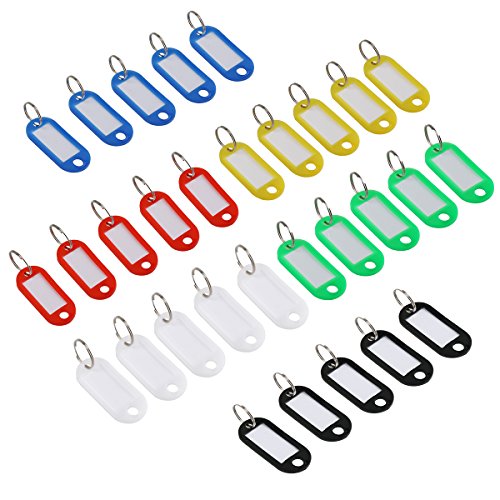 FOXNOVO-Etiquetas para equipaje de plástico de viaje con llavero () 30 piezas, color aleatorio