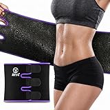 RIYA Waist Trimmer Sweat Waist Trainer for Women and Men Waist Sweat Belt Band Belly Stomach Wrap Purple