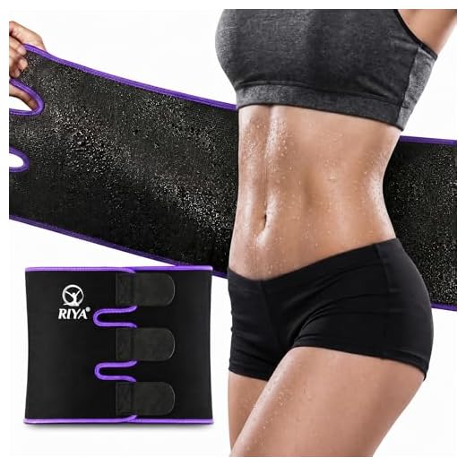 RIYA Waist Trimmer Sweat Waist Trainer Women Waist Sweat Belt Band Belly Stomach Wrap Purple
