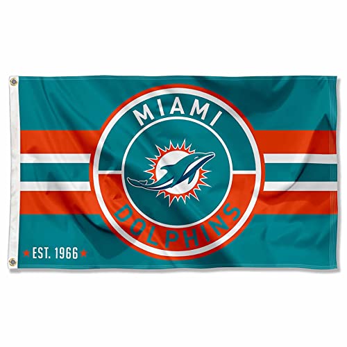 Miami Dolphins Patch Button Circle Logo Flag Large 3x5 Banner