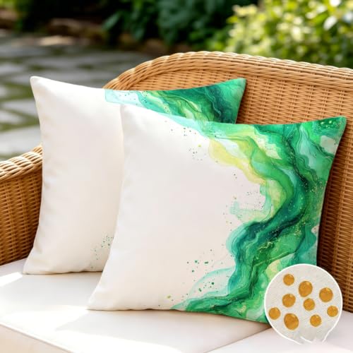 Housse de coussin 45x45 lot de 2 lavable housse coussin vert anti accroc - 3