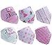 Yafane 6 x Baberos del Bebé Algodón Babero Bandana Absorbente para Niñas Niños Recien Nacido (Niñas B)
