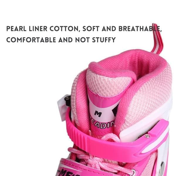 Image of TEKCOOL 4 Wheels Adjustable Inline Skates Skating Shoes for Boys Kids Girls Skating Shoe Adjustable Roller Blades PU Strong Wheels Aluminium with LED Flash Light on Wheels