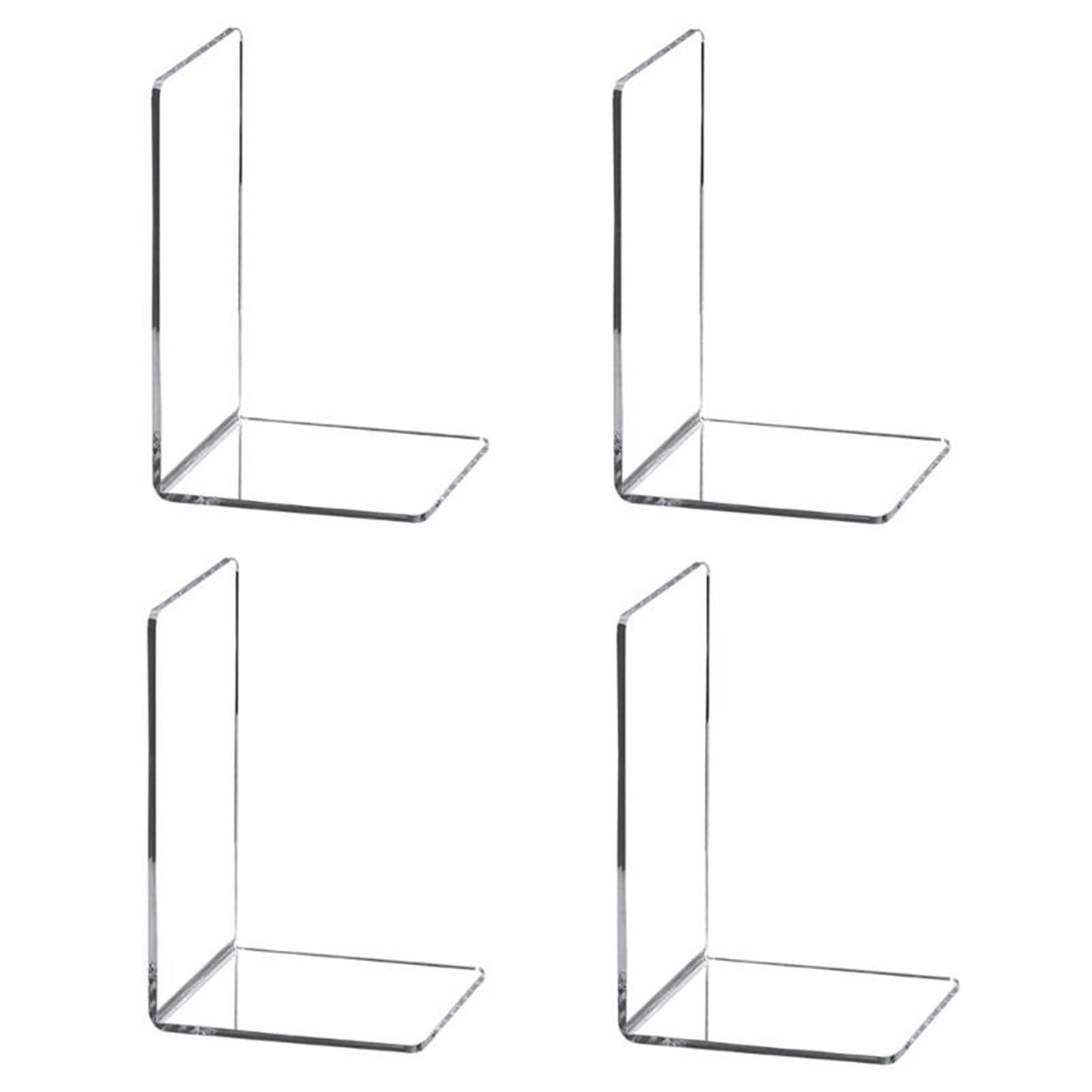 Desktop Bookends 6pcs Music Sheets Acrylic Books Stand Display Transparent Book Office Home Retail Use Storage 13cm height for Home Office School Library