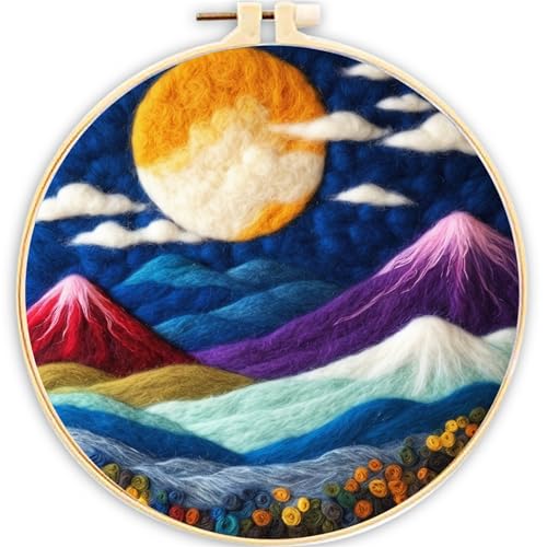 Image of SARBUTER Needle Felting Kits, DIY Wool Felt Starer Needle Felting Kits for Beginners ，Suitable for Giftware Home Decoration (Colourful Mountains)