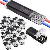 Doppelgewinde-Drückerkupplung Mit Verschlussschnalle,Auto Kabelverbinder Wasserdicht 2 Polig,Praktischer schneller Kabelstecker,Schneller Kabelstecker Verbindungen 12V für AWG Kabel Crimp (50Stk)