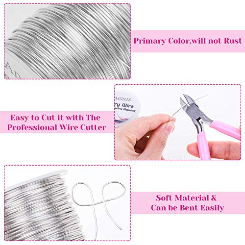 anezus craft wire - tarnish resistant copper beading wire for jewelry making supplies silver 18 gauge