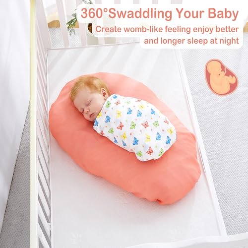 Image of Viviland Bamboo Cotton Blend Muslin Swaddle Blankets, 70% Bamboo & 30% Cotton, Ultra Soft Silky Receiving Blanket for Newborn, Large 47x47 inches, 4-Pack Unisex Gift, Colorful Butterfly