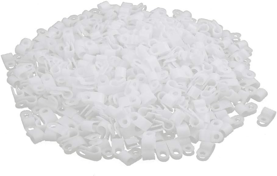 New Lon0167 400Pcs Featured Nylon R-Type Cable reliable efficacy Clamp 1/4" for Home Automotive Marine Office and More(id:17e 5c b8 7f8)