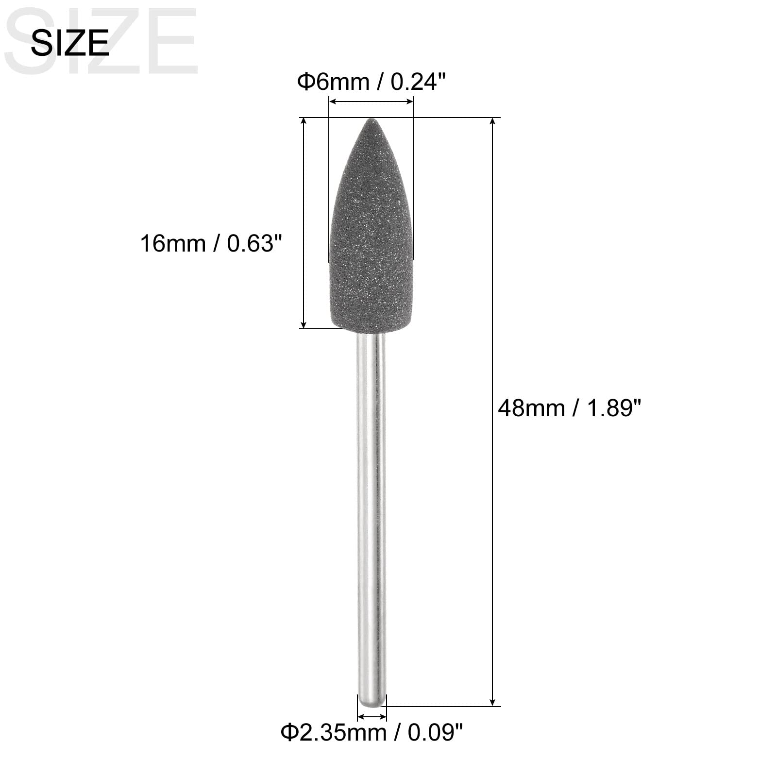QUARKZMAN Schleifstift 6 Mm – Korn 180, Spitzform, Schaft 2,35 Mm, Für Akkuschrauber & Polieren