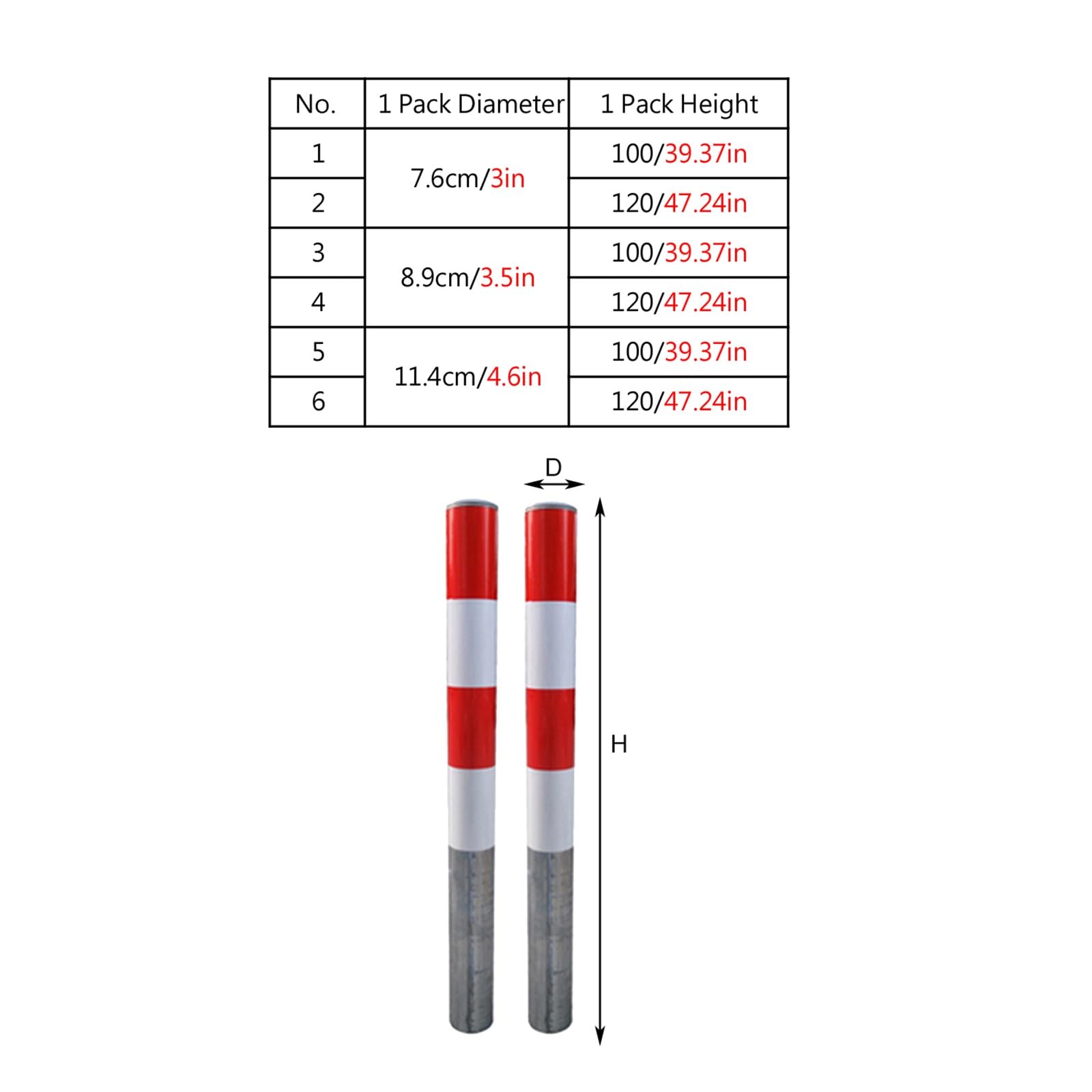 Conos de seguridad vial blancos y rojos con collares reflectantes, postes delimitadores flexibles, paquete de 2/4 bolardos para estacionamiento, entrada de vehículos y carreteras.