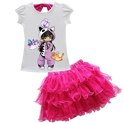 Novelty Fashion Short Sleeve Shirt Semi Skirt 2 Pcs Set (COLO-22, 110)