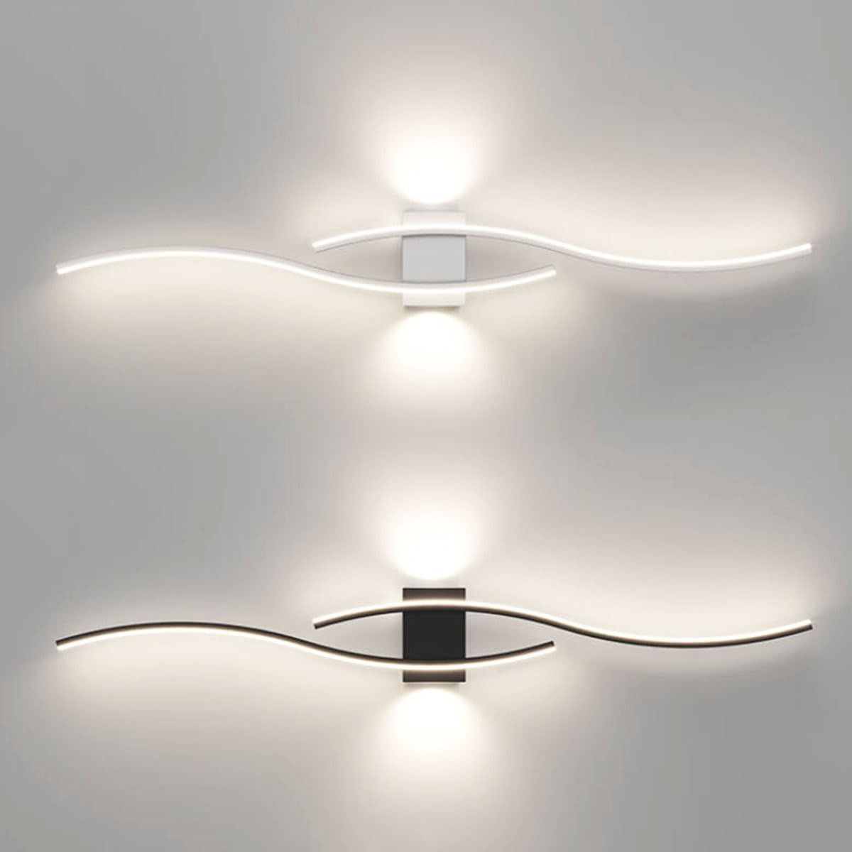 Applique LED da Parete Interno Lungo Negro 100CM 39.4in 35W 2800LM Moderna Lampada da muro Alluminio Per Soggiorno Camera da Letto Scala Corridoi Luce bianca 6000K
