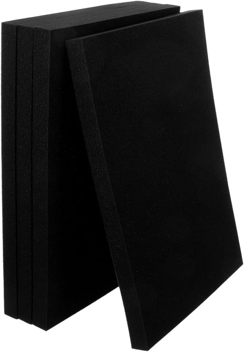4pcs Black High-density Foam Sheets 405x305x25mm Packaging Foam Inserts Thick Pads for Mailing and Toolbox Cushioning Padding
