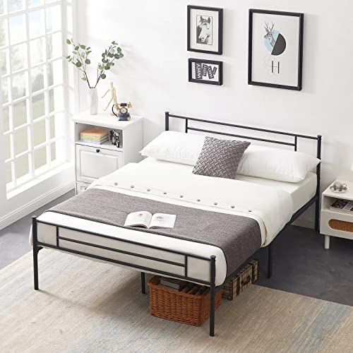 IZTOSS Cadre de Lit 140 x 190 avec Sommier - Lit 140x190 avec Pieds - Support de Lattes - en Acier - Rangement sous Le Lit (Métal 140x190-9 Pieds)