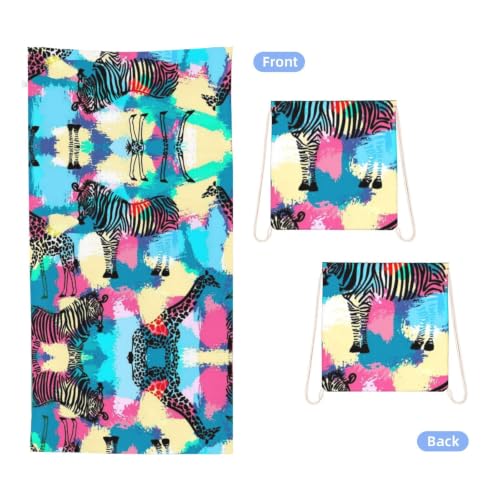 Serviette de piscine séchage rapide à motif zèbre pour le sport - 4