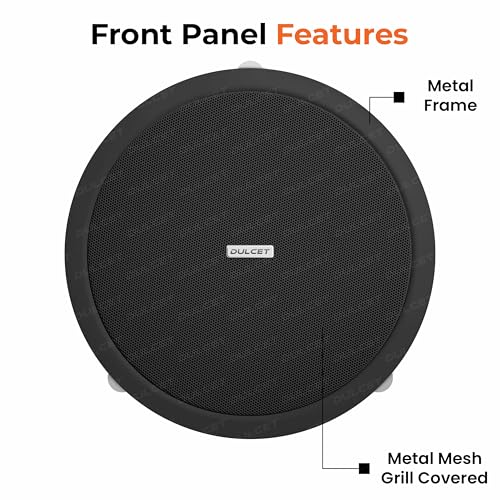 Image of DULCET DC-CS8X-PS Black 8 inch 20W Full Range 8 Ohms Passive Ceiling Speaker that Connects to Active Bluetooth Ceiling Speaker (Active Bluetooth Speaker to be Purchased Separately)