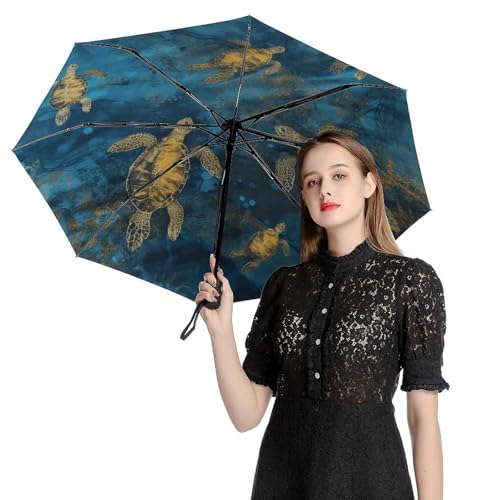 Parapluie pliant automatique Sea Turtle ACEPrints robuste et compact - 2