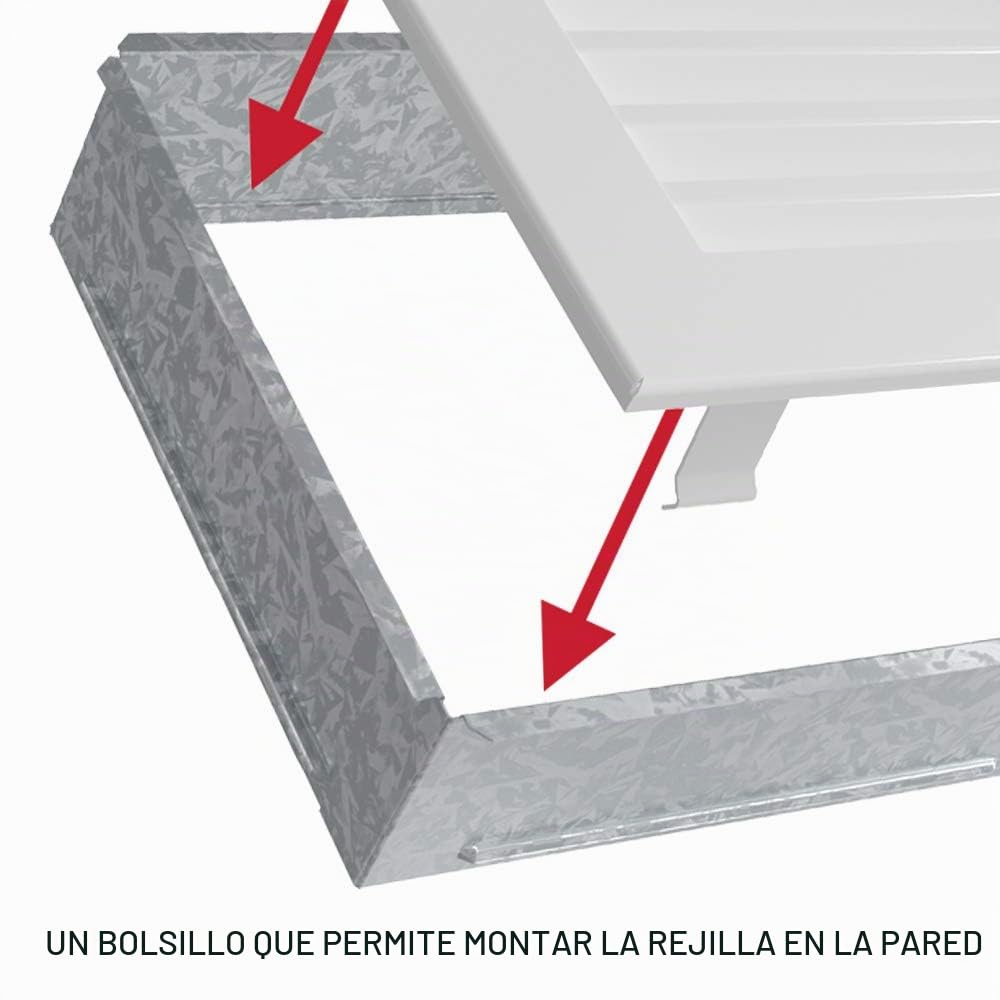 Kratki Rejilla de ventilación Rejilla de Chimenea Fresh 17cm x 49cm Negro