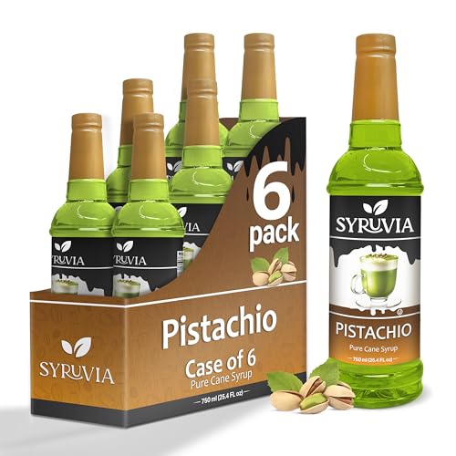 Pistachio Syrup by Syruvia 6-Pack, 25.4 fl oz, Wholesale Coffee