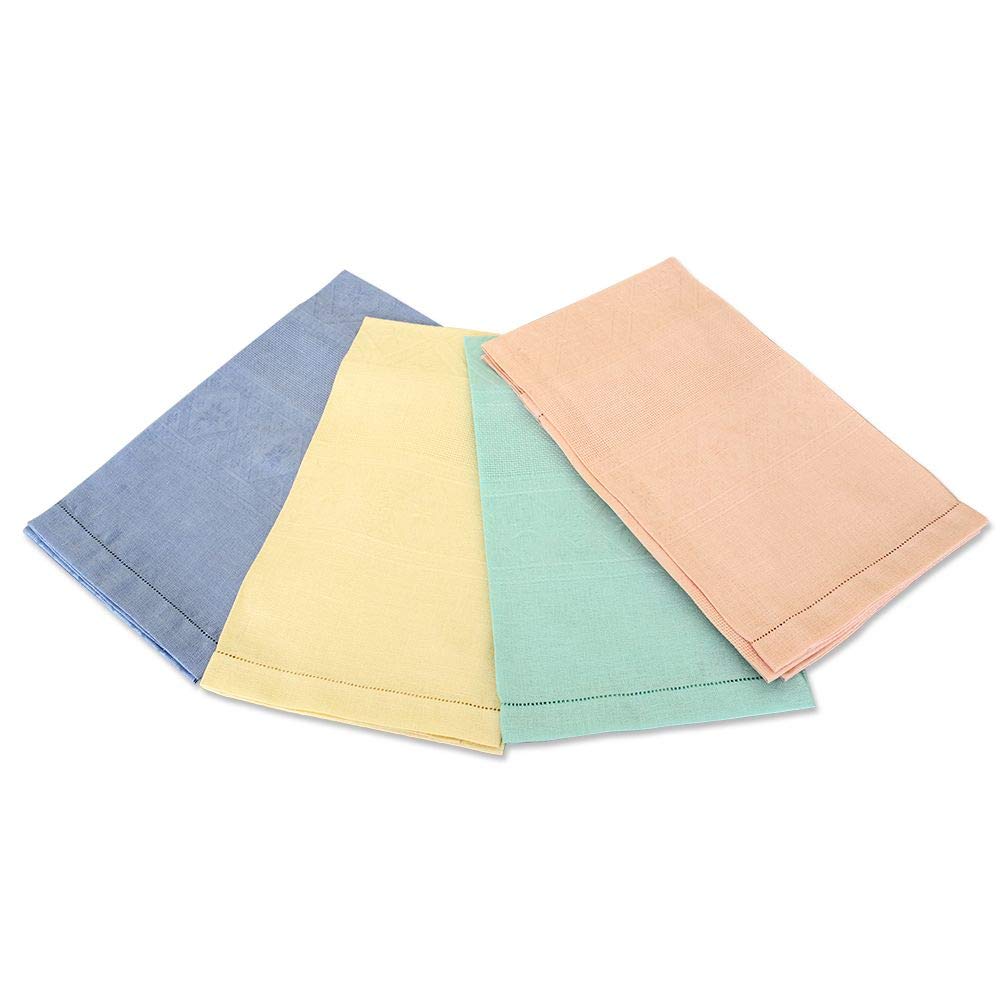 Asciugamano & Ospite Puro Lino Set da 6 Diamantina Colorati con Orlo A Giorno + Tela Aida Vittoria-Ospite