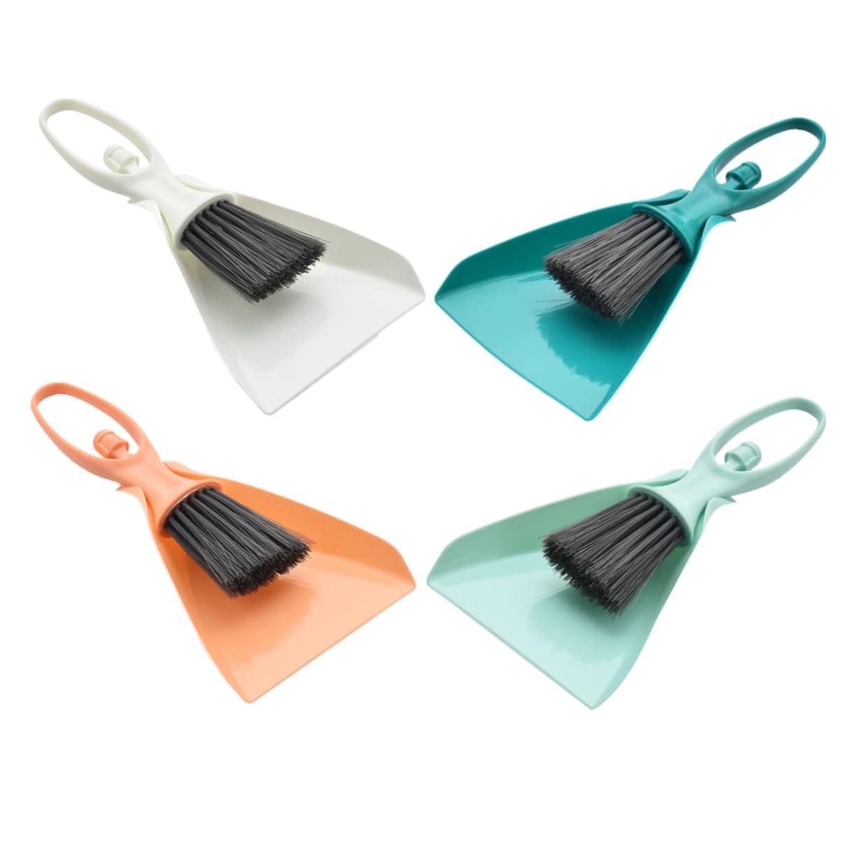Cabilock 4Sets Mini Broom and Dustpan Cleaning Small Dustpan Brush for Home Office and Desktop Cleaning for Debris Dust and Hair Removal Tight Spaces