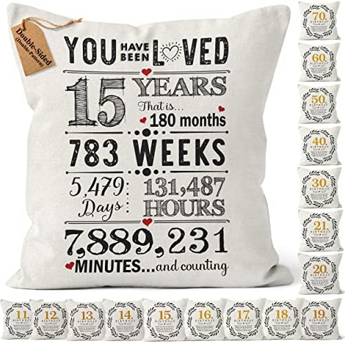 Kies HOME®(Double-Sided) 21st Birthday Gifts for Him Gifts for Her Populer Cushion Covers 18x18 for Women Friendship Gifts Best Sister Gifts Brother Gifts for Friends Cushions (21th)