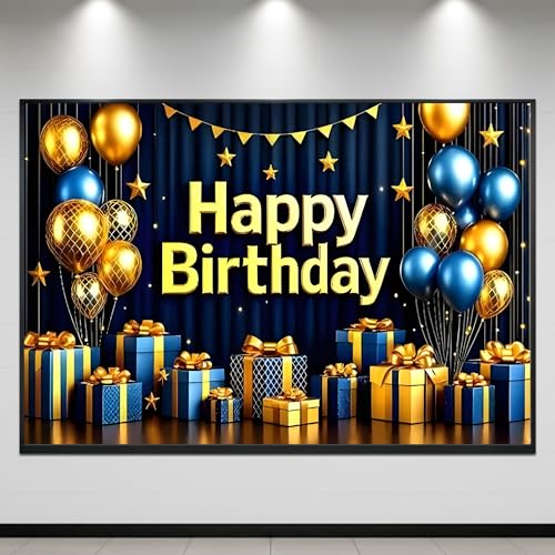 Image of Happy Birthday Theme Backdrop Banner 5x7 ft - Digital Print Cloth Background, Reusable Birthday Party Wall Decoration for Girls, Photo Booth & Stage Decor (BD 12)