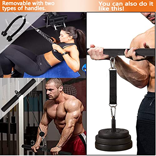 Favuit Cable Pulley System Home Gym, LAT Pull Down Weight Cable Pulley System DIY Home Gym Fitness Cable Machine Attachment for Gym LAT Pull Down Biceps Curl Tricep Arm Workouts - Image 6