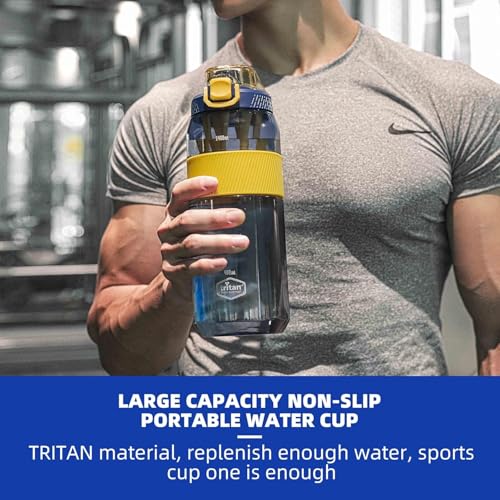 Image of inchXmart India 1600ml Water Bottle with Straw & Fruit Infuser | BPA-Free Tritan, Large Reusable Sports Bottle for Gym, Fitness, Outdoor, Camping | Motivational Gallon Water Jug for Men & Women