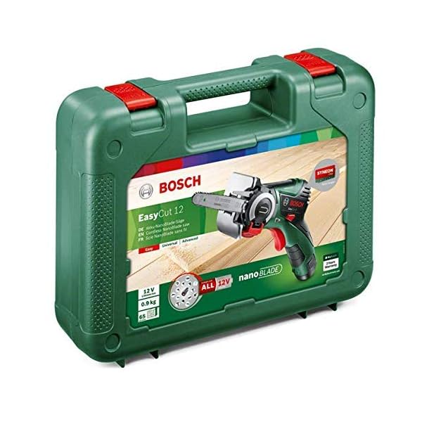 Bosch Home and Garden Akku Säge EasyCut 12 (1 Akku, NanoBlade Technologie, 12 Volt System, im Koffer), Schwarz, Grün… – Bild 3
