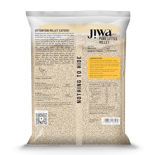 Image of Jiwa Pure Little Millet | Unpolished | Cooks In 15 Minutes | Positive Millet | Kutki /Samai /Same /Samulu Seeds | Ancient Grain | Low GI | Gluten Free | 1 Kg (Pack of 2)