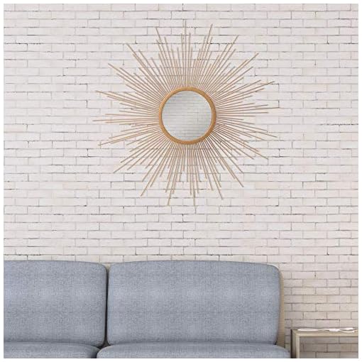 Patton Wall Decor 30" Gold Spoked Sunburst Wall Accent Mirror