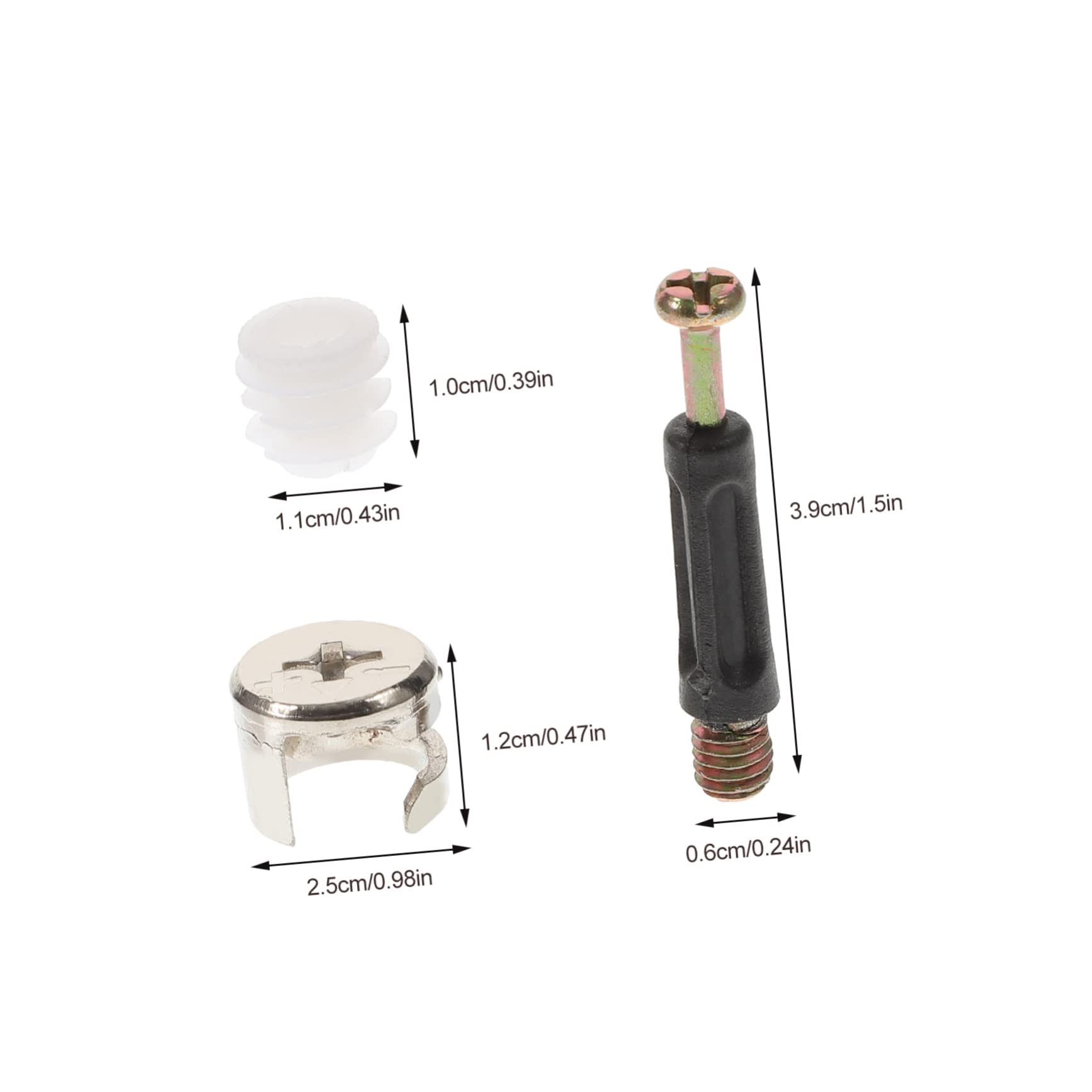 MAGICLULU Set 100 Pezzi Connettori per Mobili Dado a Barilotto in Nylon e Lega di Zinco, Struttura Resistente e Buona Capacità di Carico, Kit per Montaggio Mobili e Arredamento