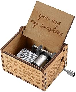 You are My Sunshine Wood Music Boxes,Laser Engraved Vintage Wooden Sunshine Musical Box