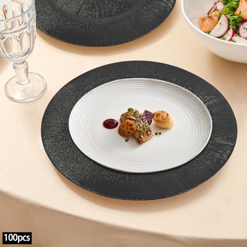 Platos Decorativos Redondos 13 Pulgadas Pack x100 Negro miniatura 3