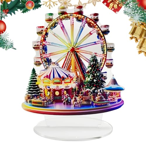 Weihnachten Riesenrad Deko aus Acryl, 2D Weihnachtsdeko Ornament im...