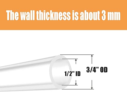 Miniatura 2 de LOZOME Tubo de silicona transparente de 532 pulgadas (0.157 in) de diámetro interior x 14 pulgadas de diámetro exterior de 25 pies, tubo de manguera