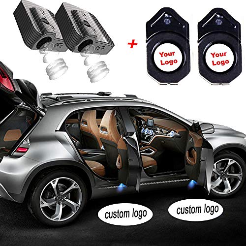 MIVISO 2 Logotipo personalizado actualizado Proyector inalámbrico Puerta del automóvil Paso Cortesía Luces de bienvenida Charco automóvil Led Logo Proyector Luz (Personalice su logotipo)