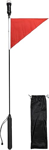 Pactrade Marine Kit combinado de luz de navegación portátil y bandera para kayak, barco de pesca con poste plegable de 4 pies, bandera triangular