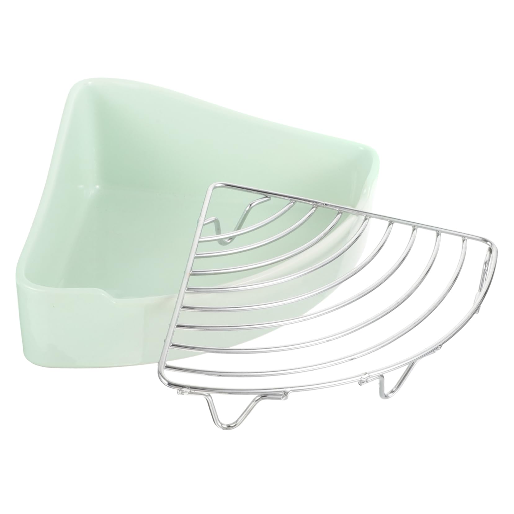 Vaschetta per Conigli Angolare in Ceramica Resistente alla Ruggine Rivestimento Smaltato ed Esterno, Toilette a Forma Triangolare per Conigli e Criceti da Uso Domestico