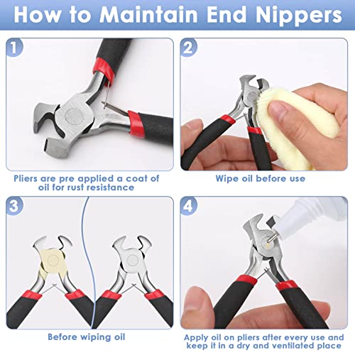 Image of Jewelry Pliers, End Cutting Pliers End Nippers for Zipper Install Stops Repair