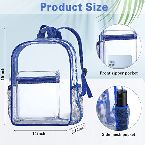 Image of WILLBOND 12Pack Clear Backpack Heavy Duty Transparent Bookbag See Through Waterproof Plastic Backpack Bulk(Multicolor)