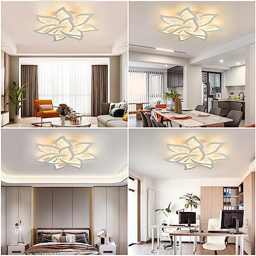 Plafoniera-Led-soffitto-stile-Moderno-Dimmerabile-Lampadario-Camera-da-letto-con-Telecomando-80-W-85-11cm